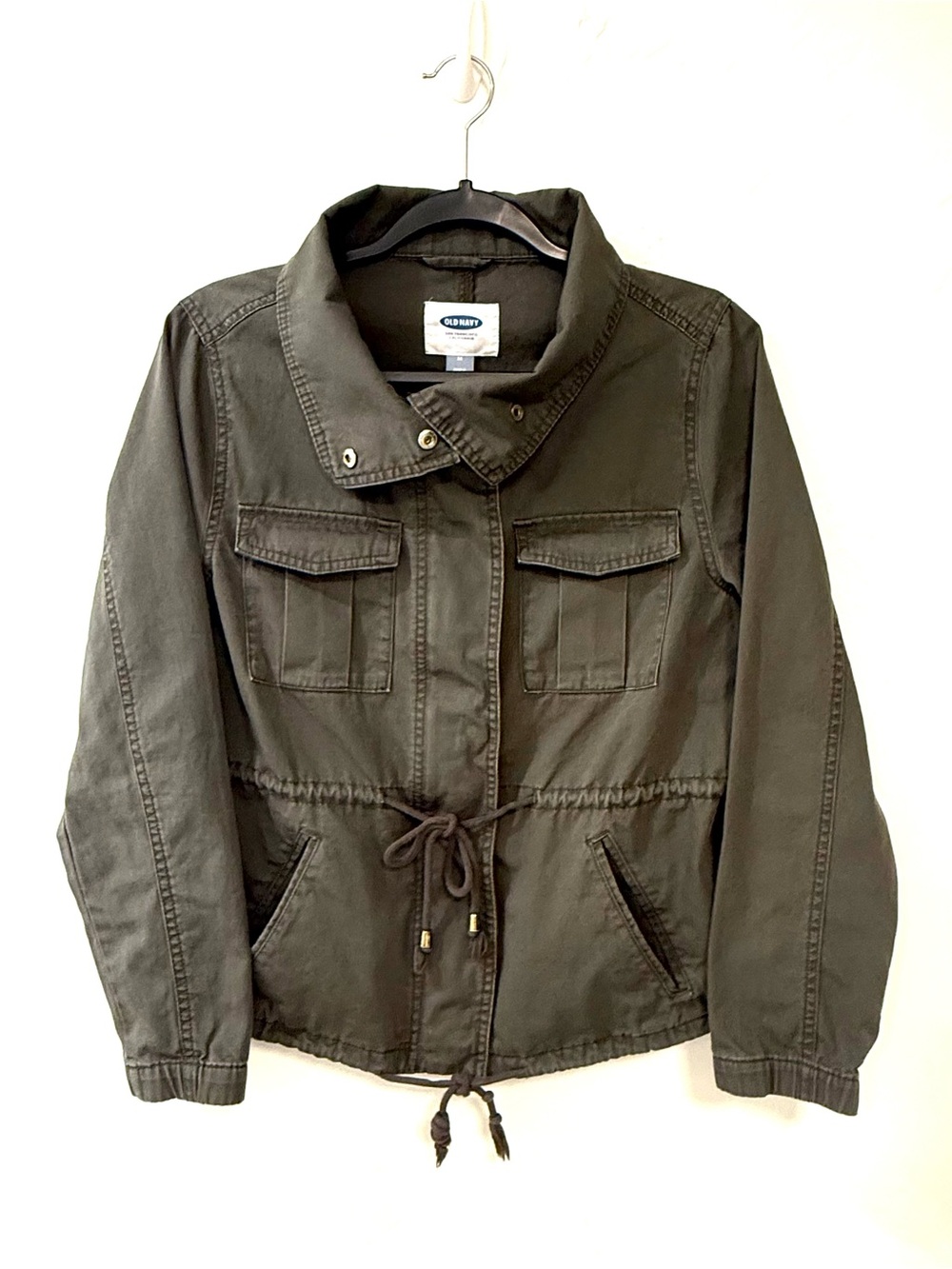 Old Navy Olive Green Drawstring Utility Jacket. Size Medium